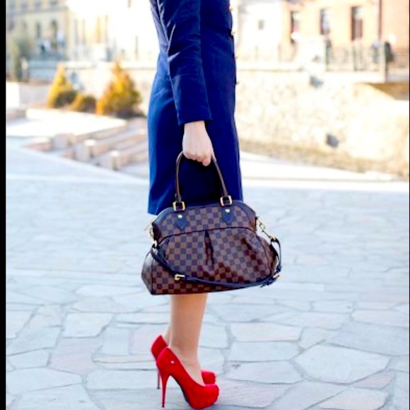 💎 Authentic 💎 Louis Vuitton TREVI PM Handbag Purse Damier Ebene Canvas LV - Picture 4 of 16